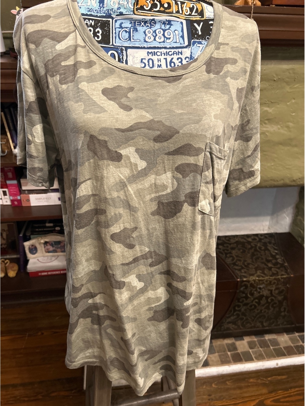 ana a new approach XXL Camouflage Cotton T-Shirt with Pocket